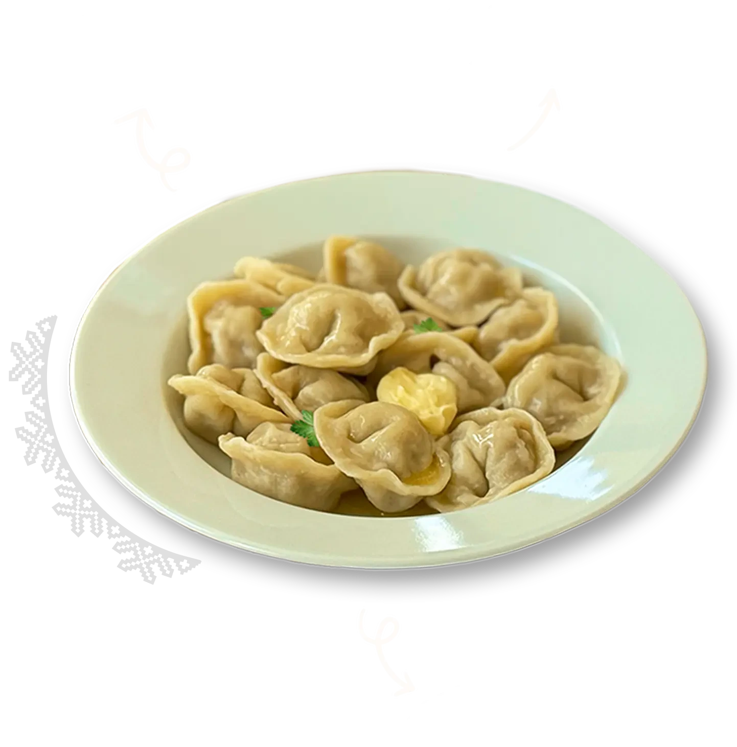 Hero mobile — FLOUR / CHICKEN / BUTTER